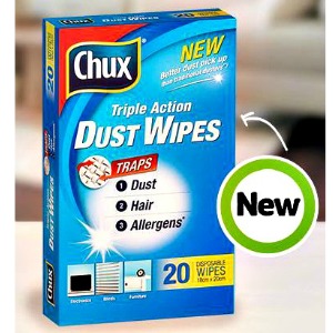 CLOROX TRIPLE ACTION DUST WIPES, WHITE, 8 1/2X7, 20/BOX, 10/CS